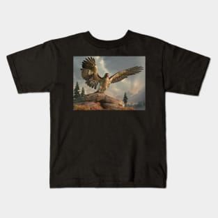 Hawk on the Rocks Kids T-Shirt